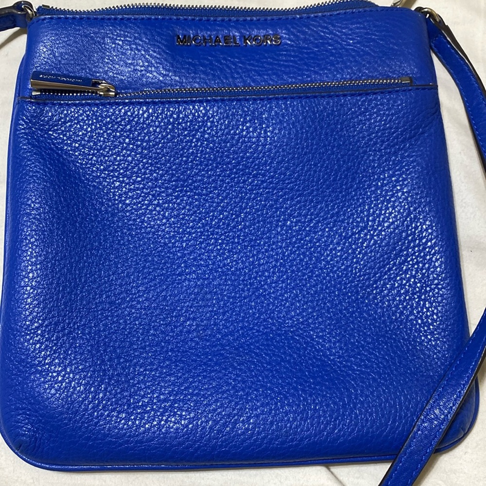 Michael Kors leather crossbody never used cobalt blue